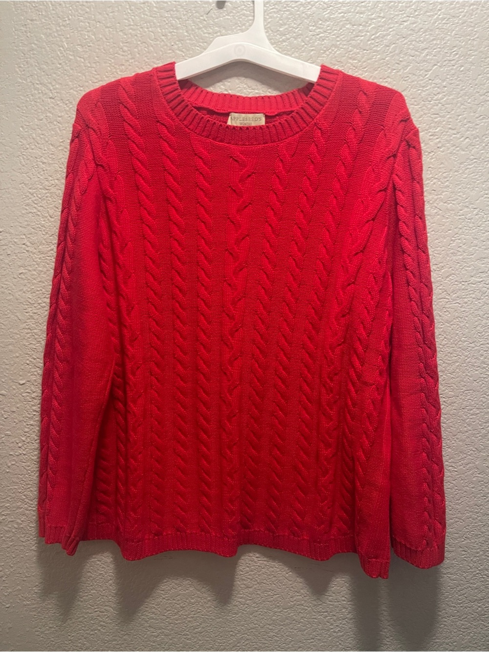 Appleseed’s Classic Cable-Knit Women's Sweater - Red